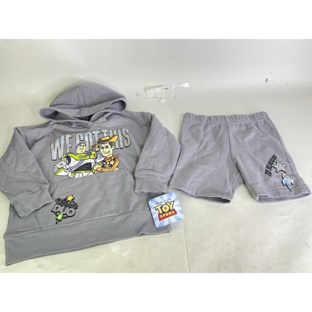 Disney Toy Story Woody Buzz Hoodie and Shorts Set Matching Outfit Kids Boys 3T